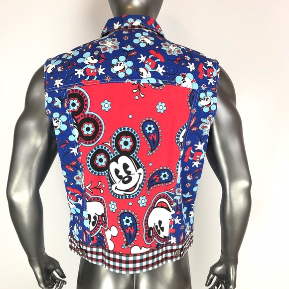Walt Disney Co. Denim Vest Mickey Size M Unisex - Picture 3 of 8